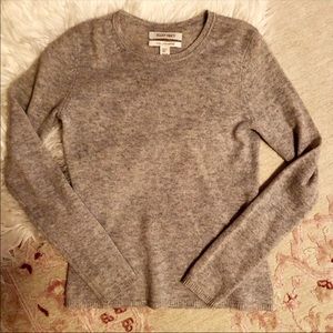Grey Cashmere Crewneck Sweater